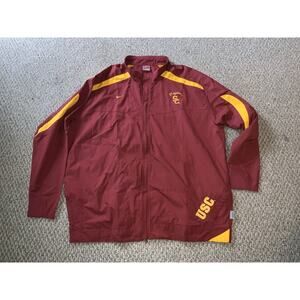VTG Nike Team USC Trojans Fit Storm Jacket Mens XXL Red Full Zip